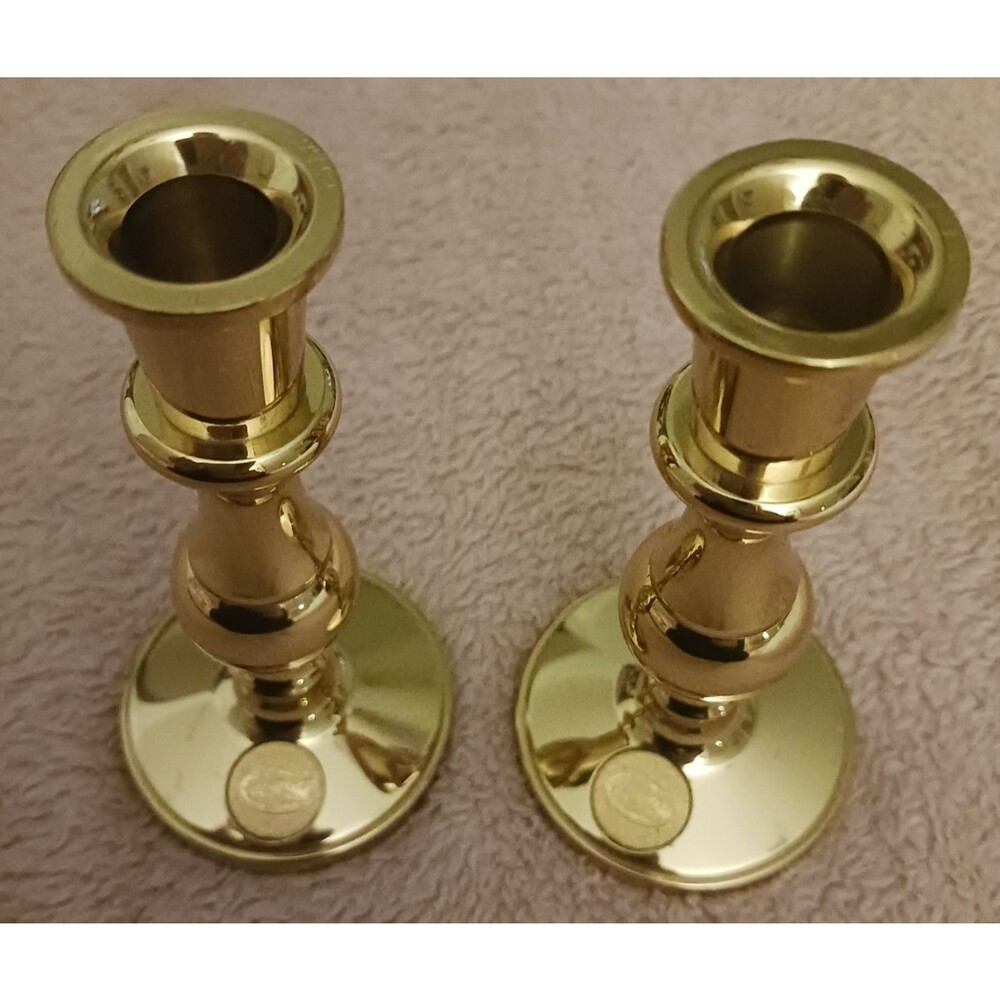 Rare Florida Gators Logo Brass Candlestick Holders 4.25" Vintage Collect Sports